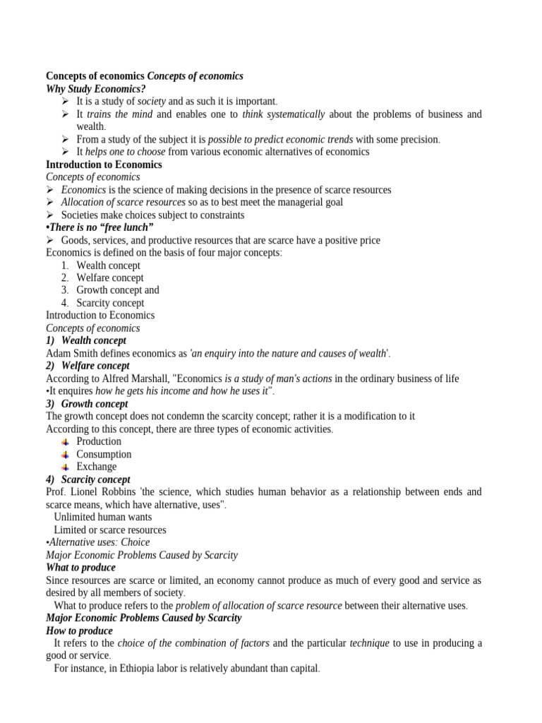 Key Concepts in Economics Explained | PDF | Economics | Macroeconomics