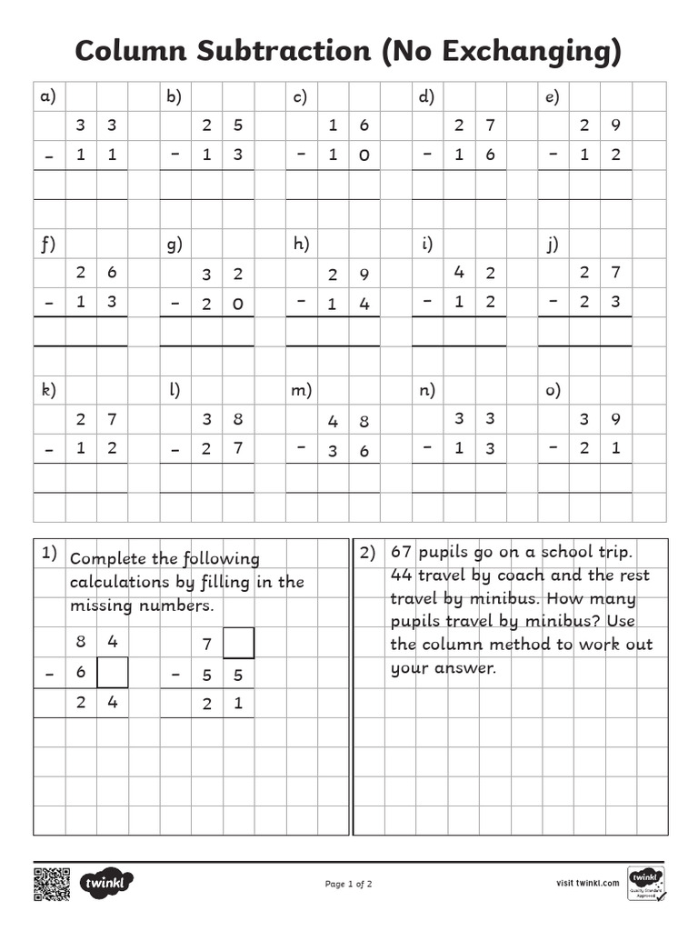 Subtraction | PDF | Arithmetic