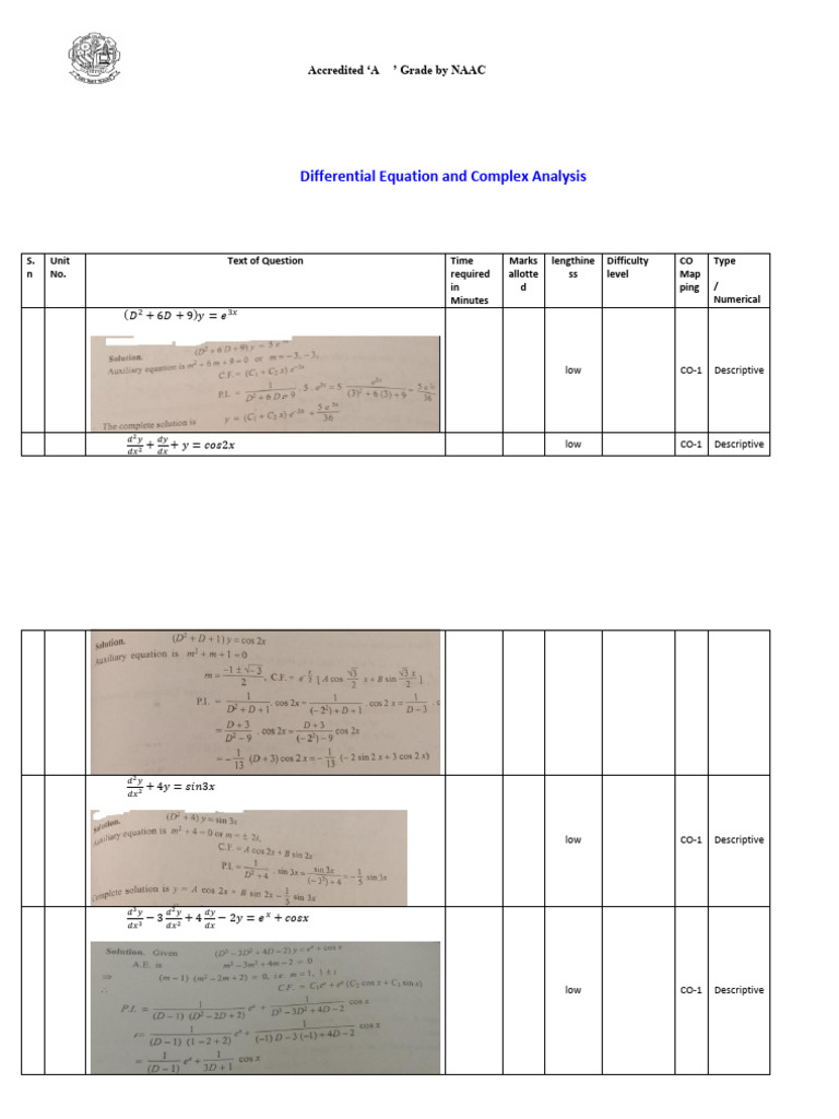 Differential Equation Part 2 Pdf Applied Mathematics Mathematical