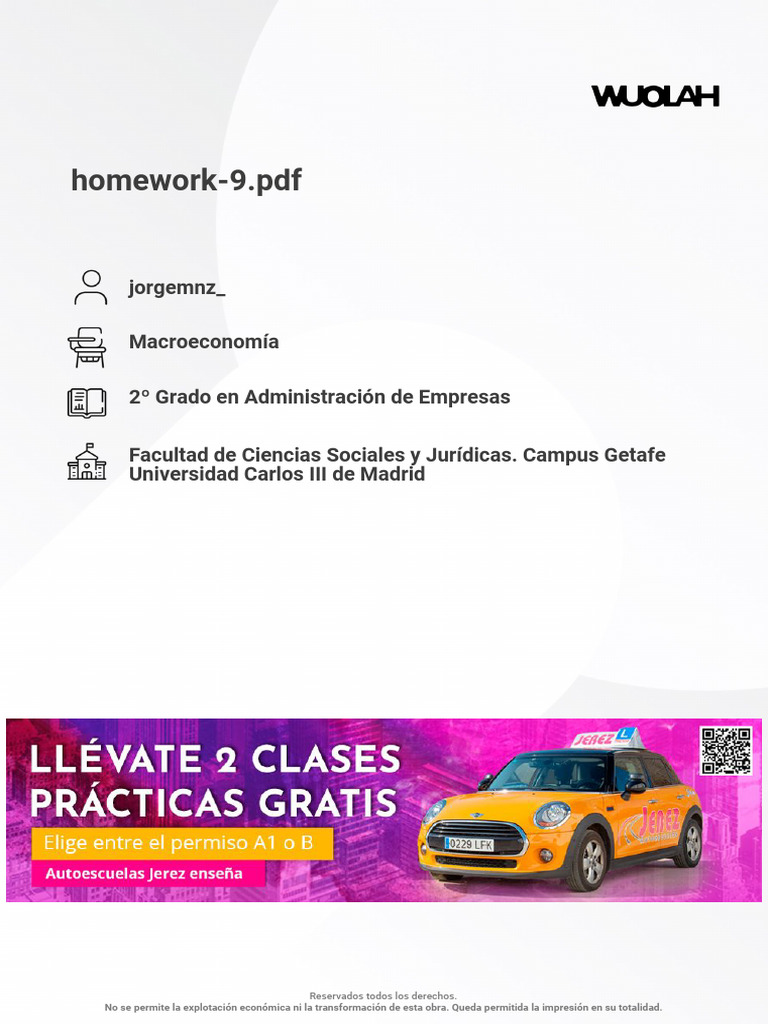 Wuolah Free Homework 9 | PDF