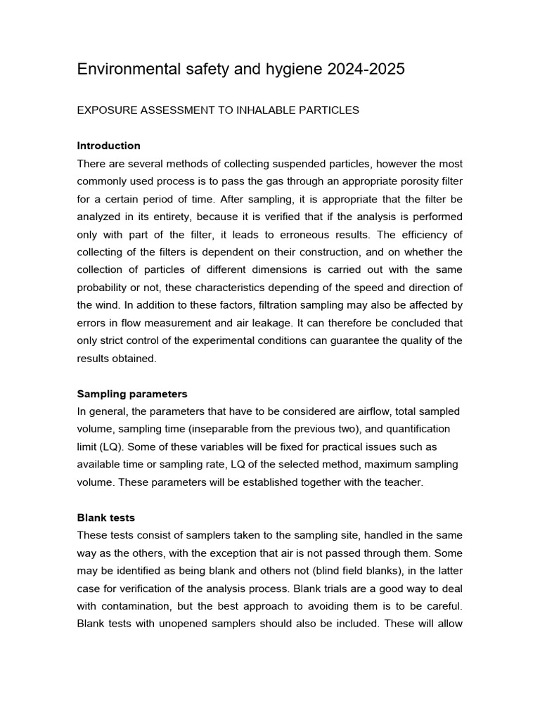 Practical Assignment - Inhalable Particles | PDF | Filtration ...