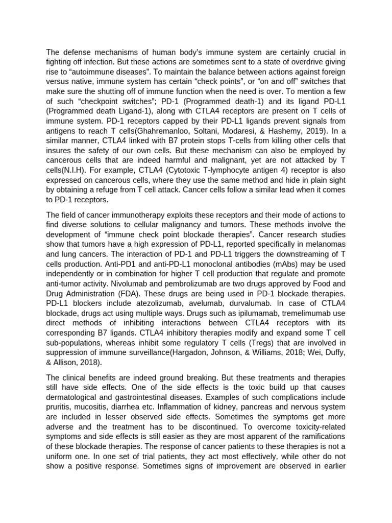Immune Checkpoint Blockade in Cancer | PDF | Immune System | T Cell