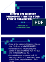 Choose One Western Philosophy That Be Your Believe- Latifah