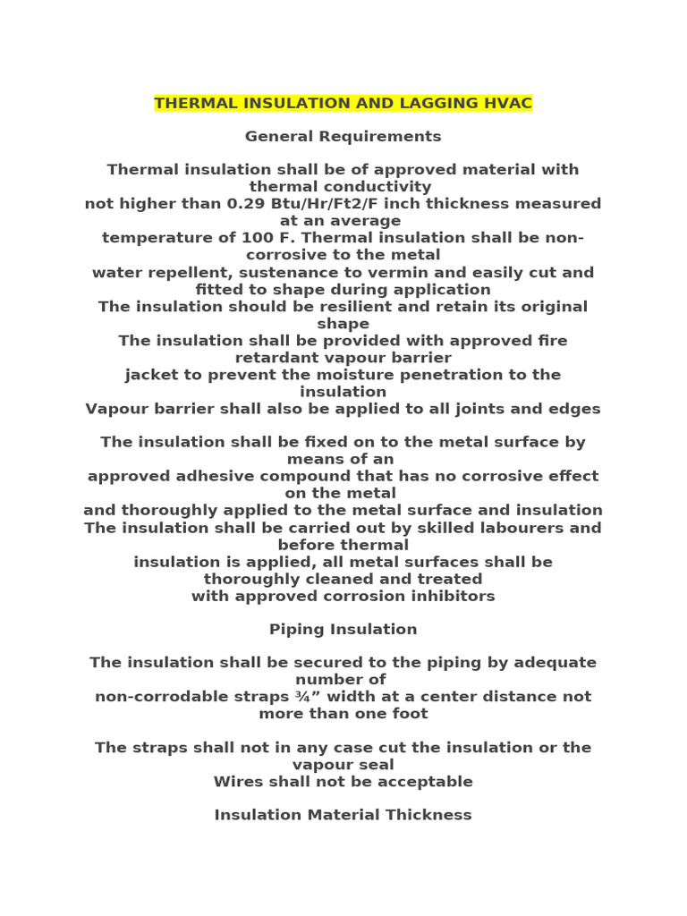 Ductwork Thermal Insulation Standards | PDF | Thermal Insulation | Duct ...