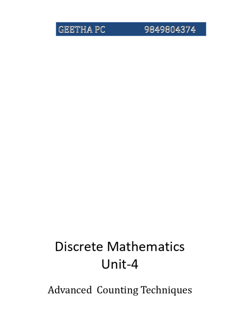 Advanced Counting Techniques in Discrete Mathematics | PDF | Function ...