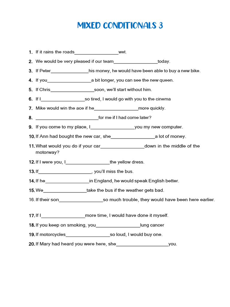 Mixed Conditionals 3 | PDF