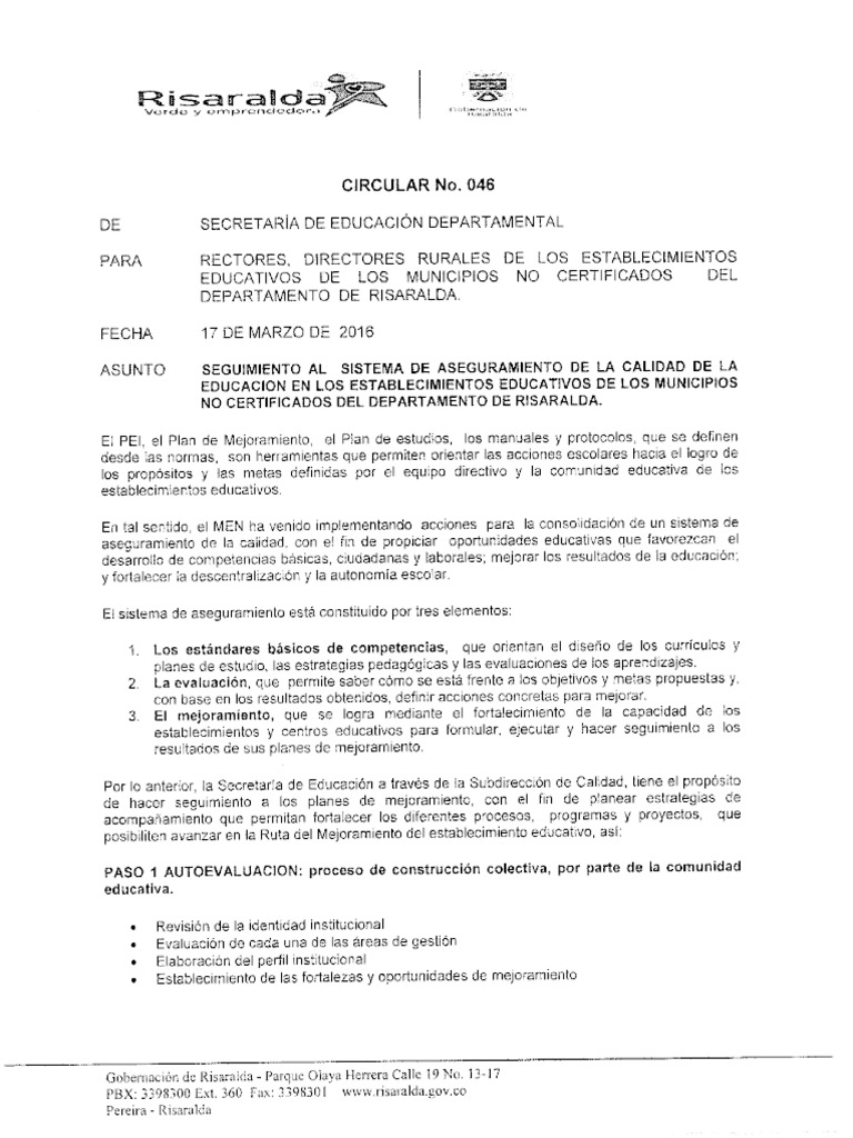 Circular 046 PMI | PDF