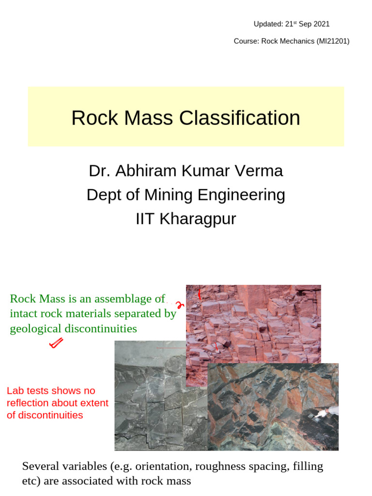 Joint Alteration in Rock Mass Classification | PDF | Geology