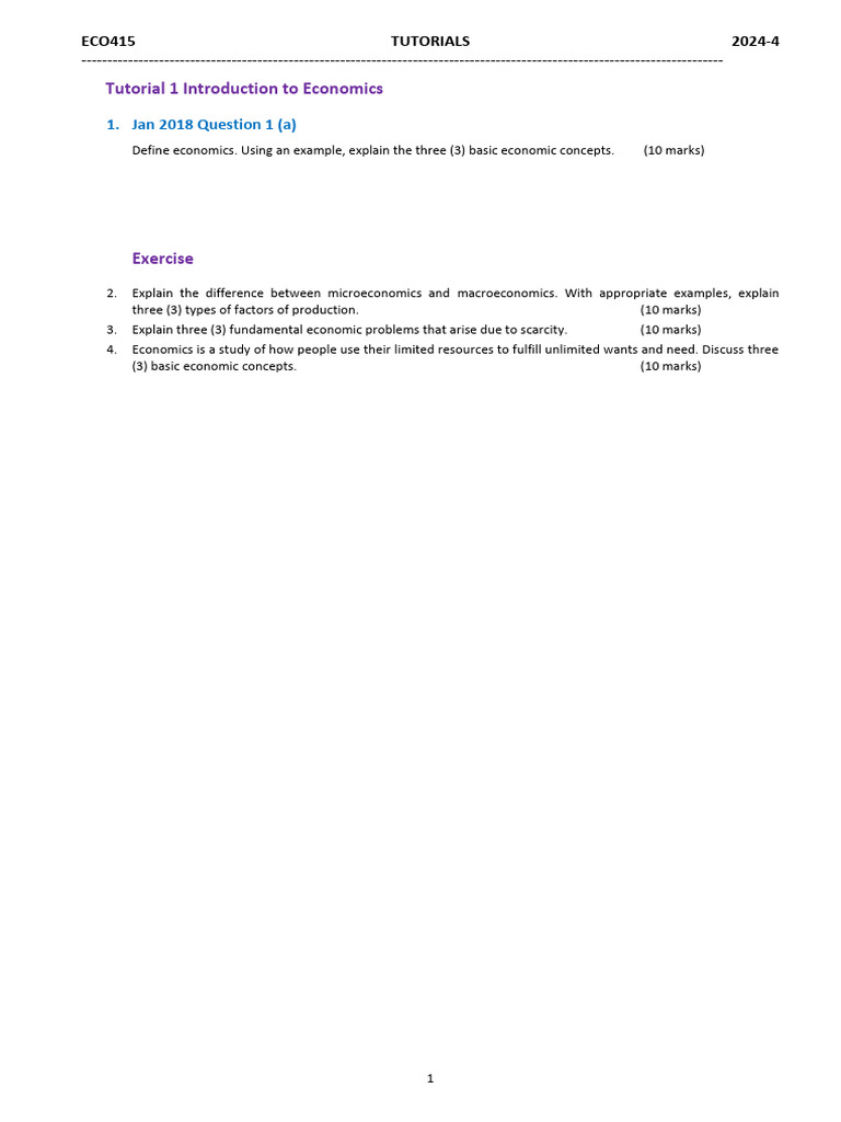 Demand and Supply Analysis Tutorials | PDF | Economic Equilibrium ...