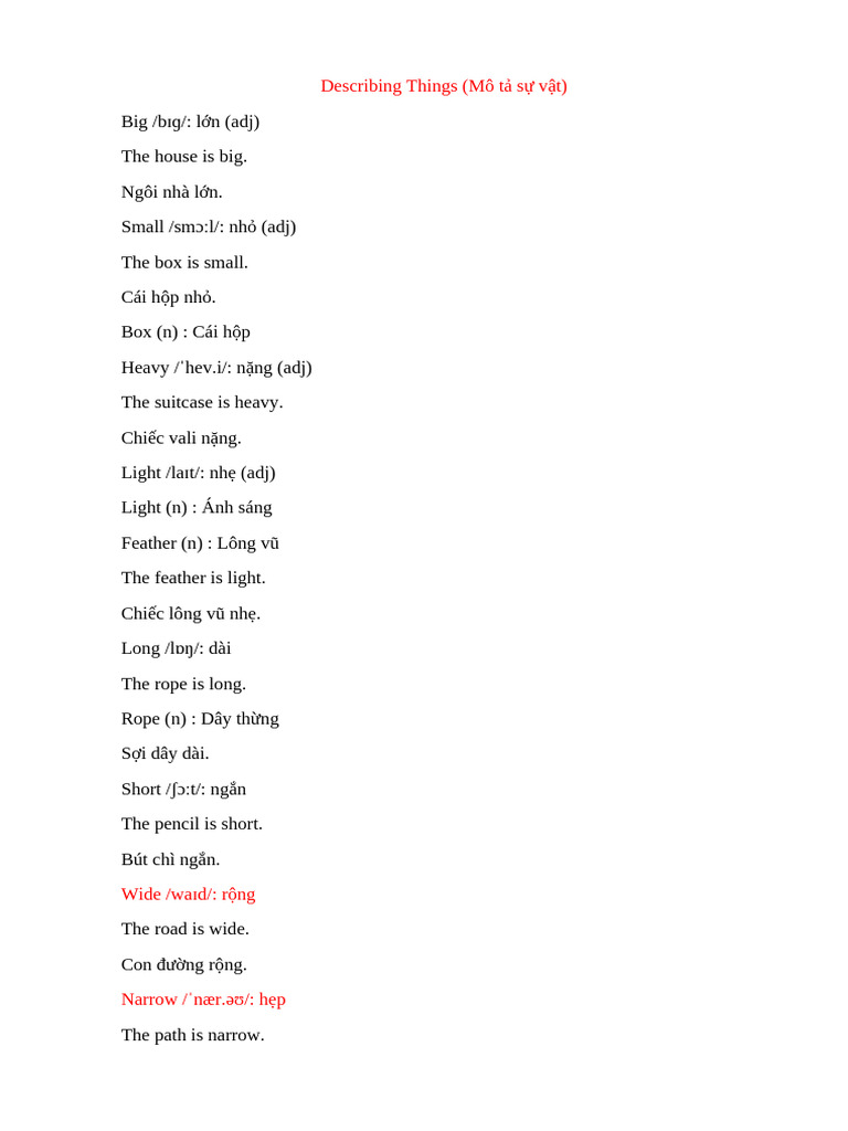 Describing Things | PDF