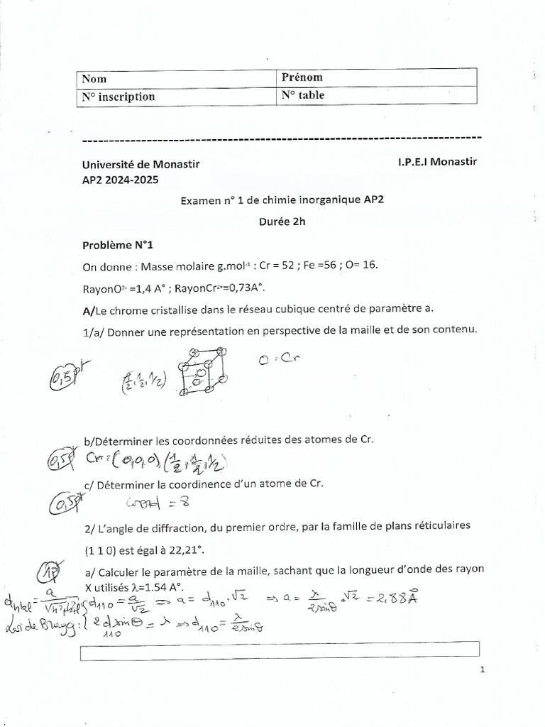 Correction Exam S1 24 25 | PDF