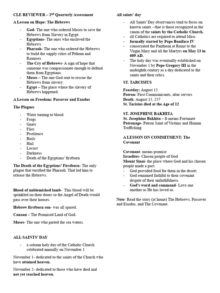 CLE-REVIEWER | PDF | The Exodus | Moses