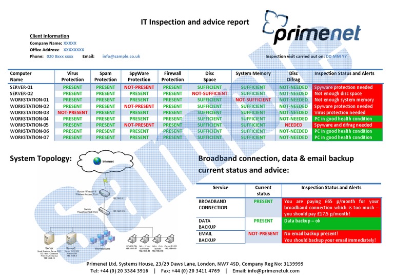 IT Inspection Report for Primenet Ltd | PDF