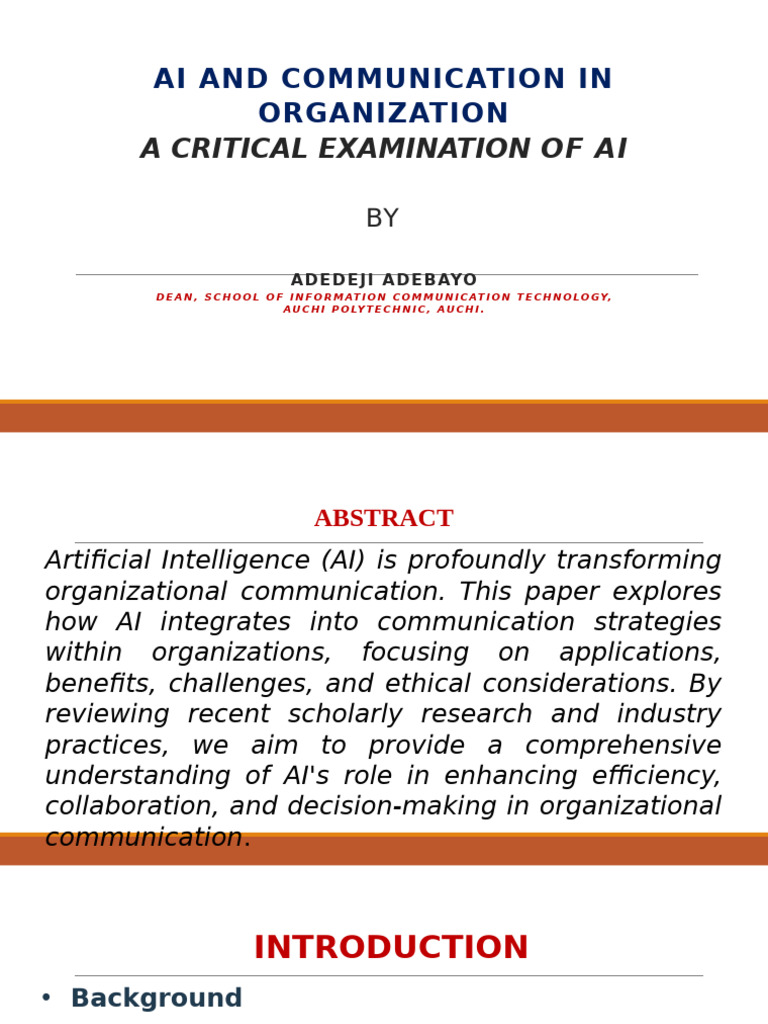 AI's Impact on Org Communication | PDF | Artificial Intelligence ...
