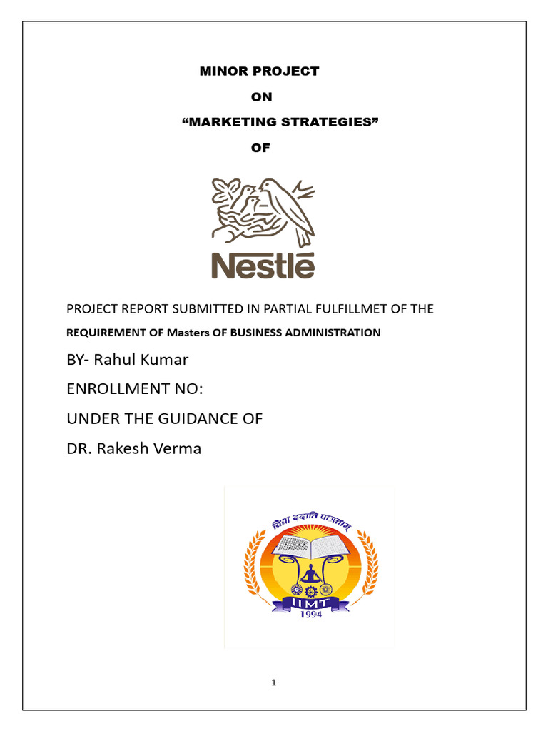 Rahul Kumar Economics Project | PDF | Nestlé | Business Economics