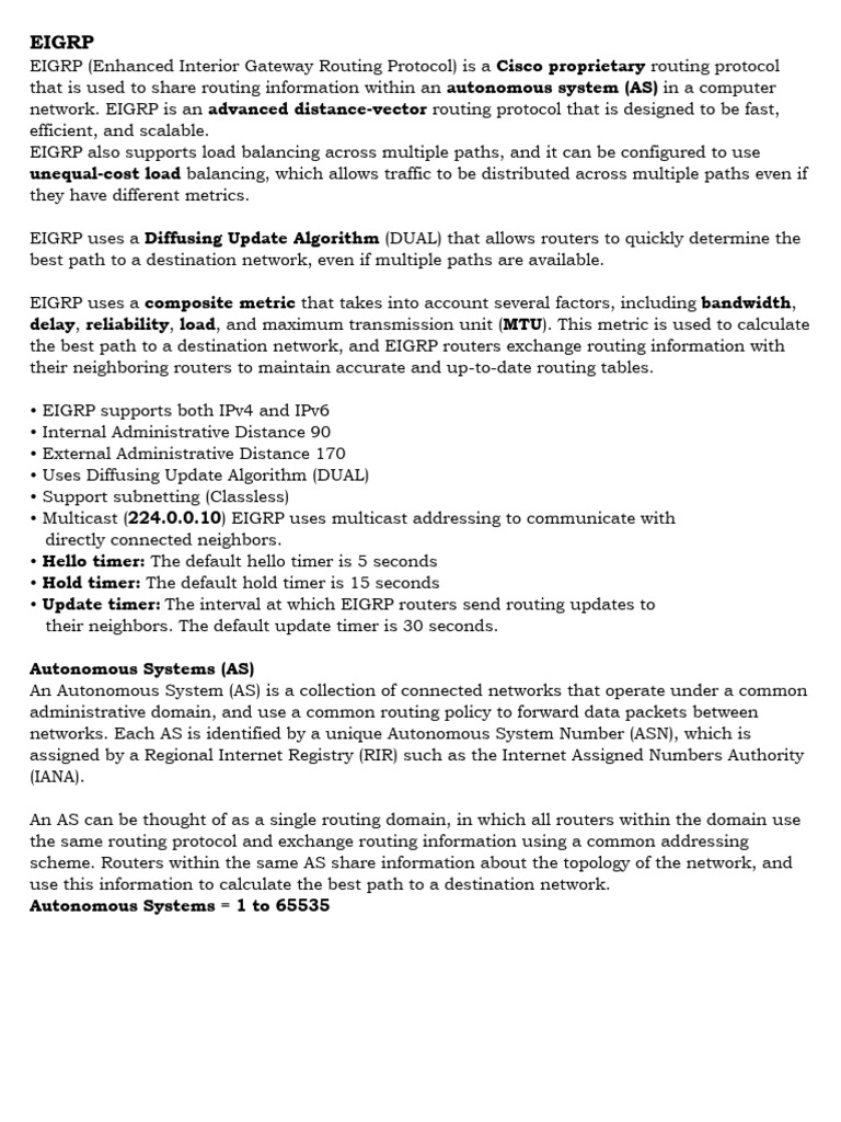 CCNA Day 13 EIGRP New | PDF | Routing | Computer Networking