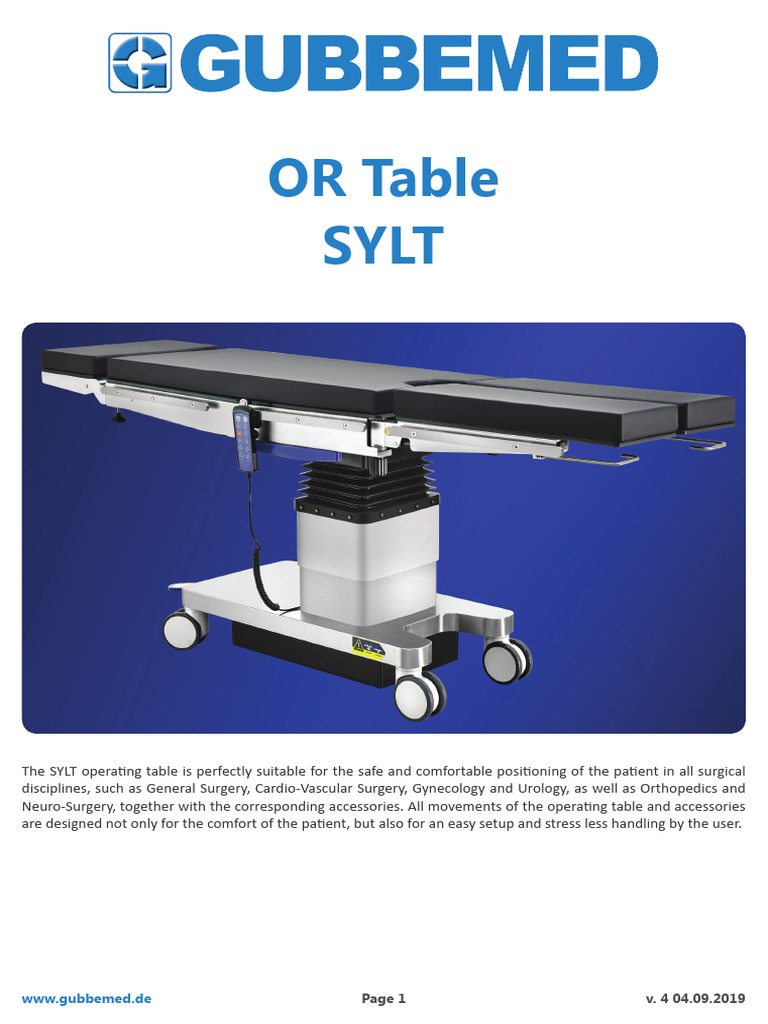 OR-Table SYLT Datasheet v4 02019-09-03 | PDF