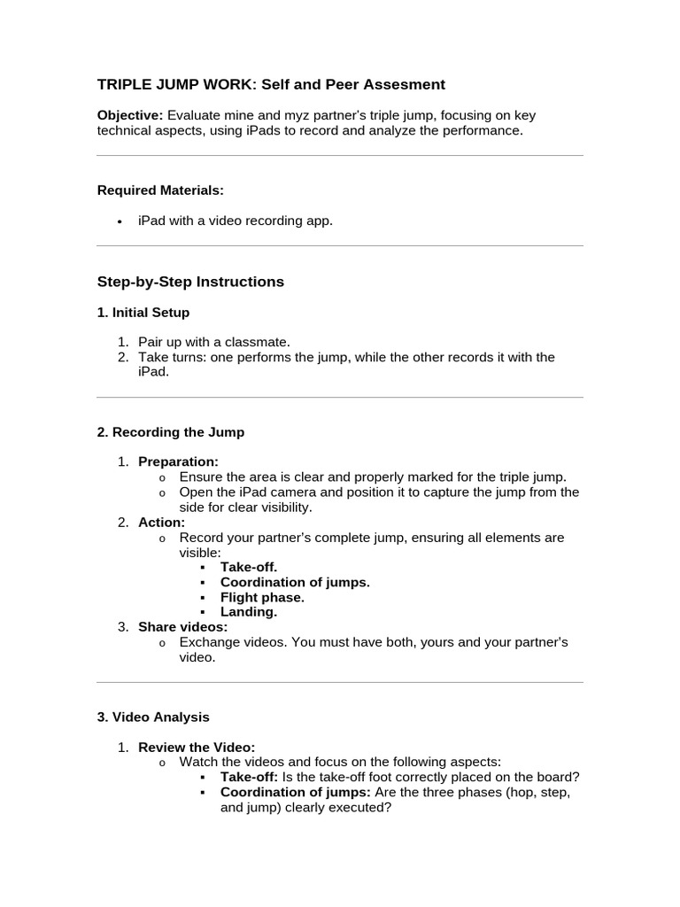 Triple Jump Work | PDF