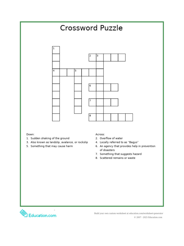 Crossword Puzzle | PDF