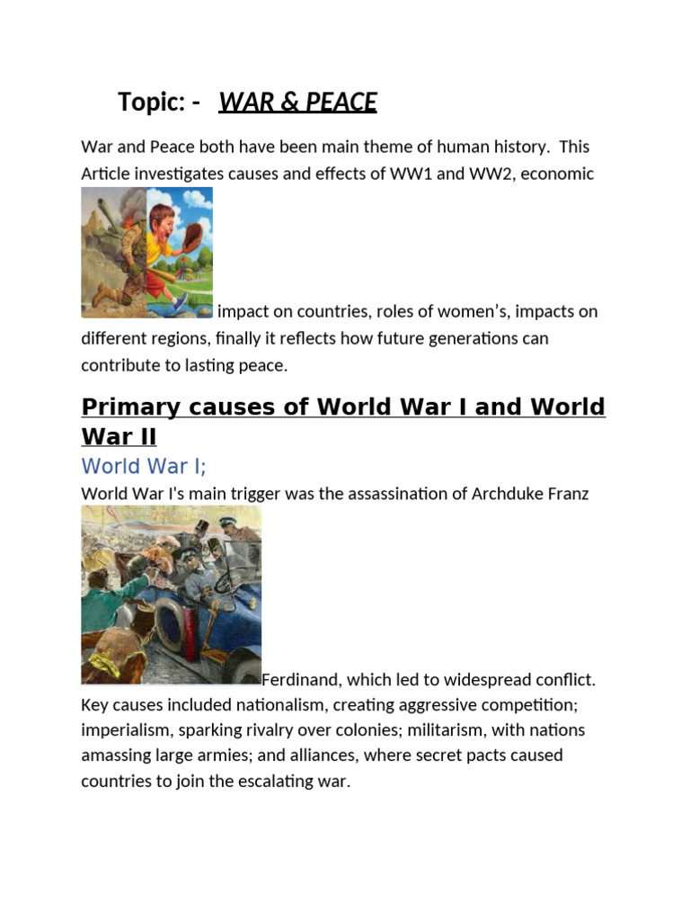 War Peace Pdf World War Ii World War I