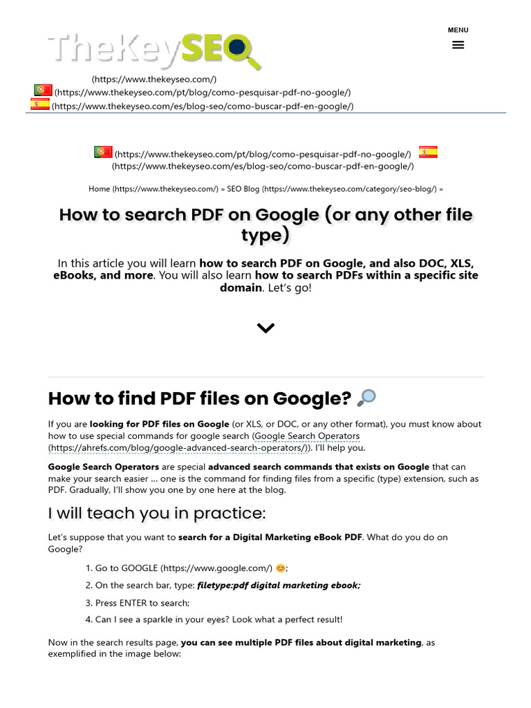 Search PDFs Effectively on Google | PDF | File Format | Computer File ...