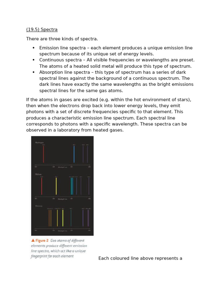(19.5) Spectra | PDF | Emission Spectrum | Spectral Line