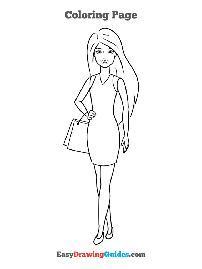 0818-easy-barbie-doll-coloring-page | PDF