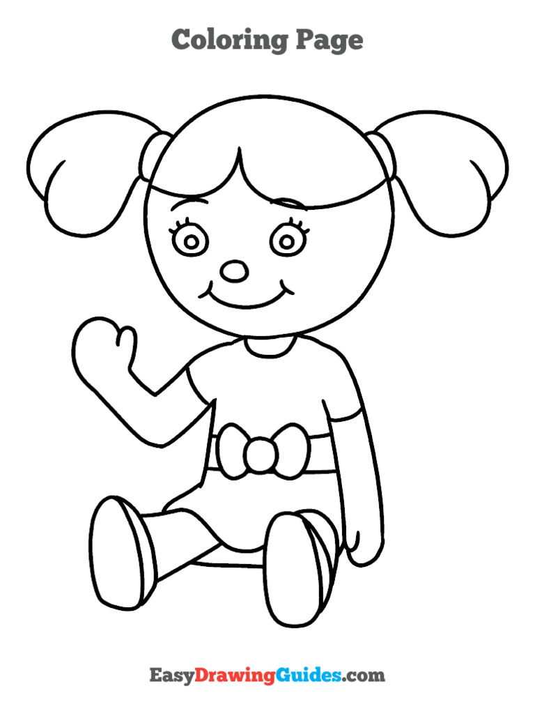 0845 Easy Doll Coloring Page | PDF