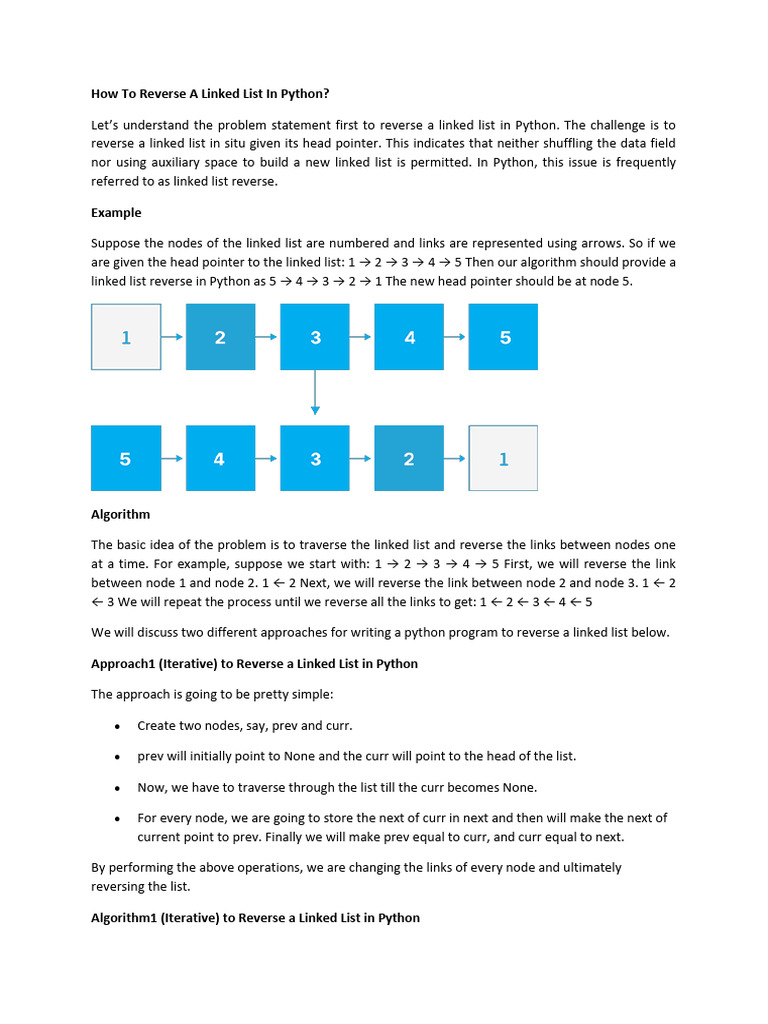 How To Reverse A Linked List In Python | PDF