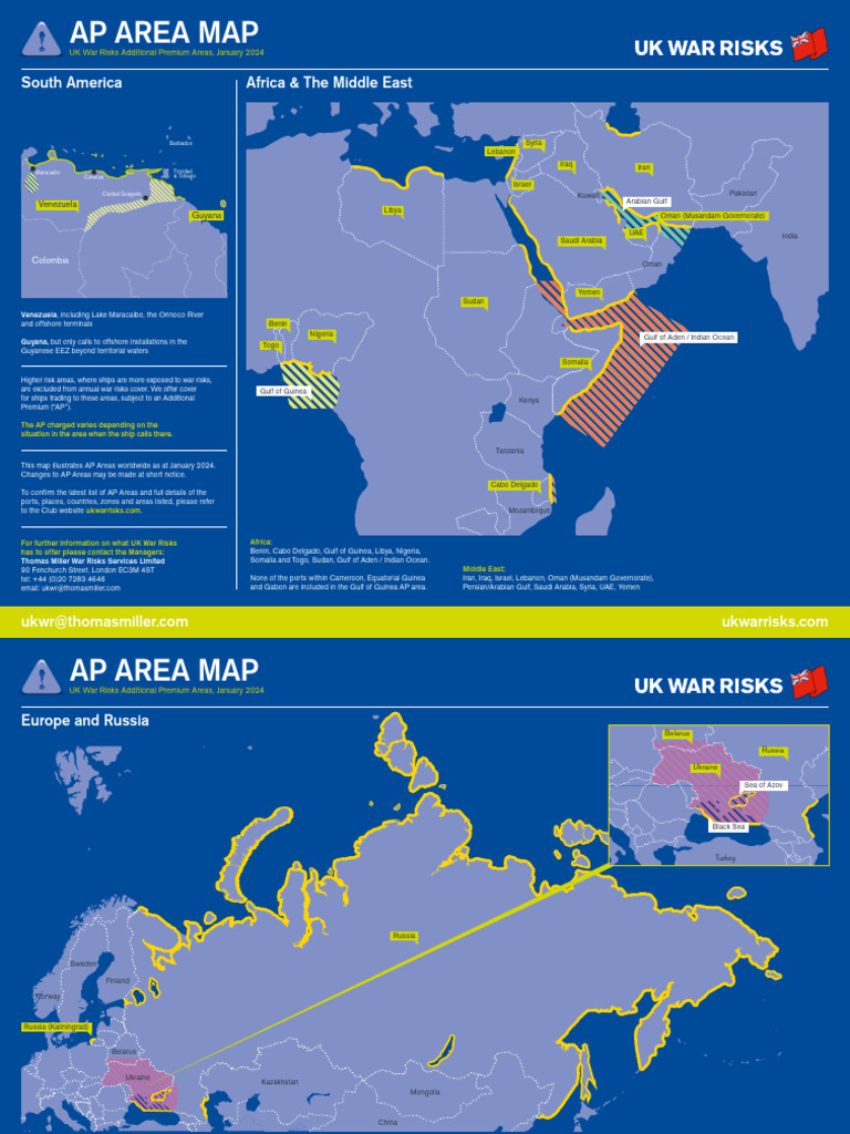 UK War Risks Areas Map 2024 | PDF | Persian Gulf | Arabian Peninsula