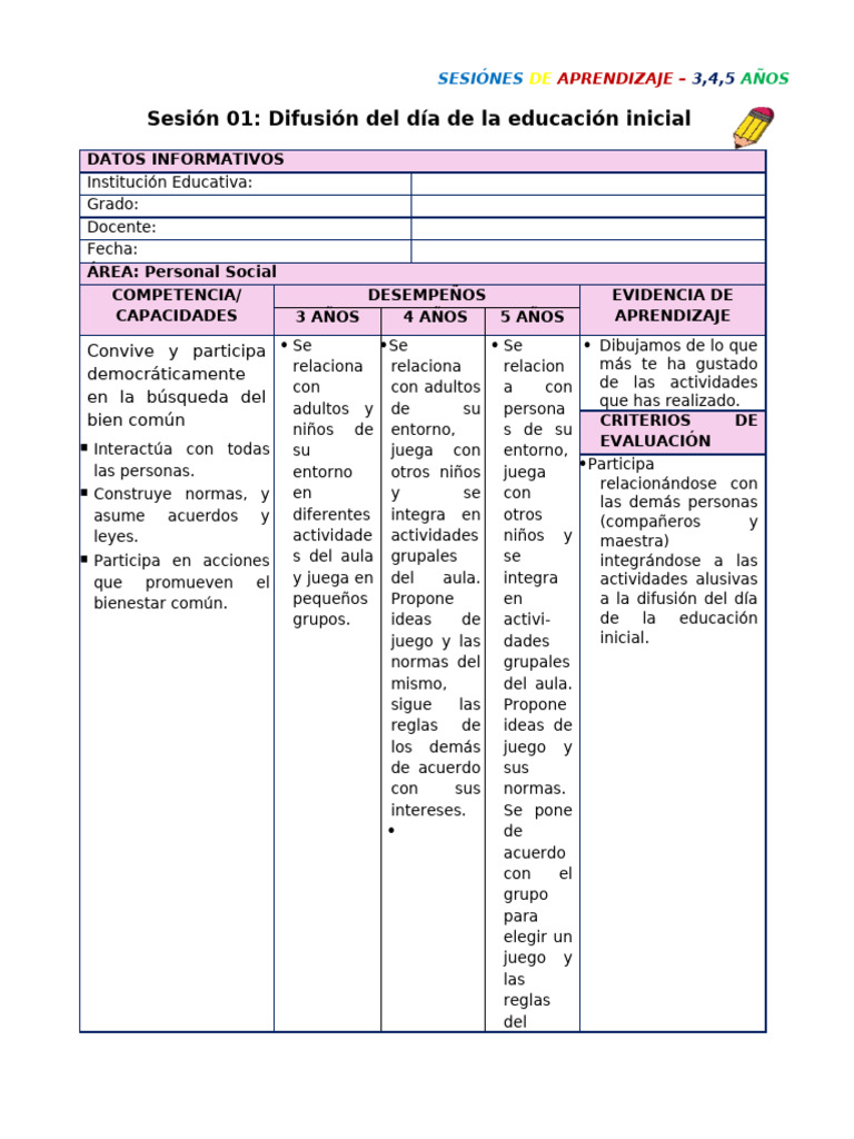 Aprendizaje sobre Educación Inicial | PDF | Educación de la primera ...