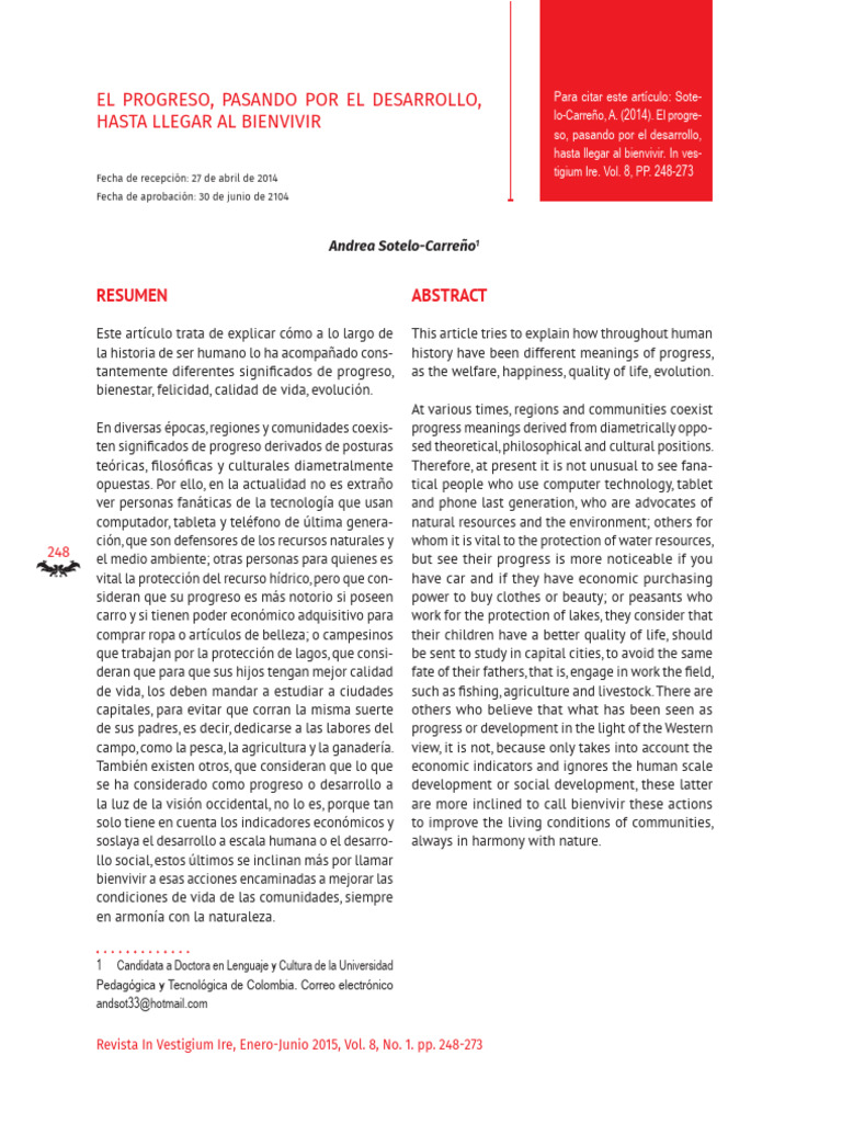 Progreso y Bienvivir: Un Análisis Histórico | PDF | Área rural ...