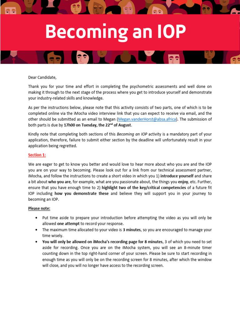 Becoming An IOP-Instructions | PDF