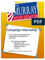 Senator Murray Campaign Internship Flier