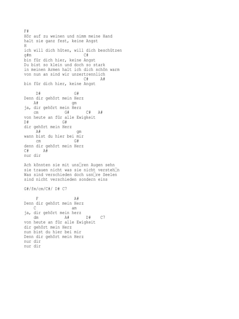Dir Gehört Mein Herz Hochzeitsversion Text