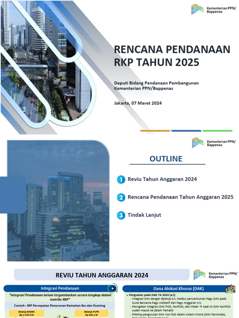 Rencana Pendanaan RKP 2025 Kementerian PPN | PDF