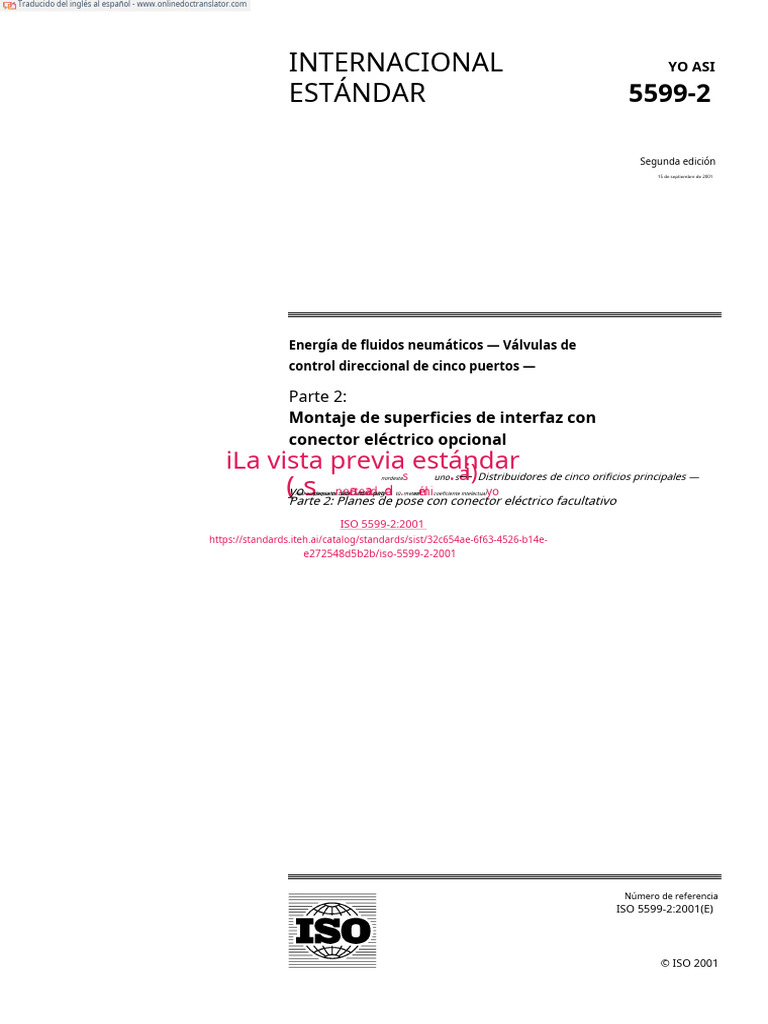 ISO 5599-2: Válvulas Neumáticas 5 Puertos | PDF | Conector eléctrico ...