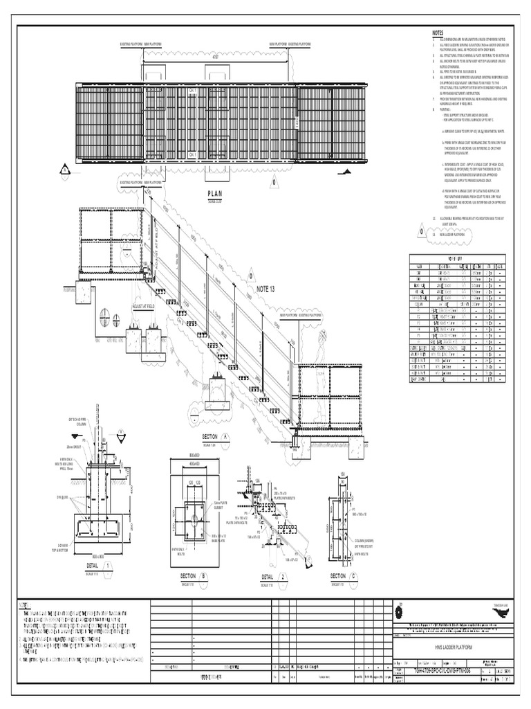 Steel Ladder Platform Details | PDF | Galvanization | Structural Steel