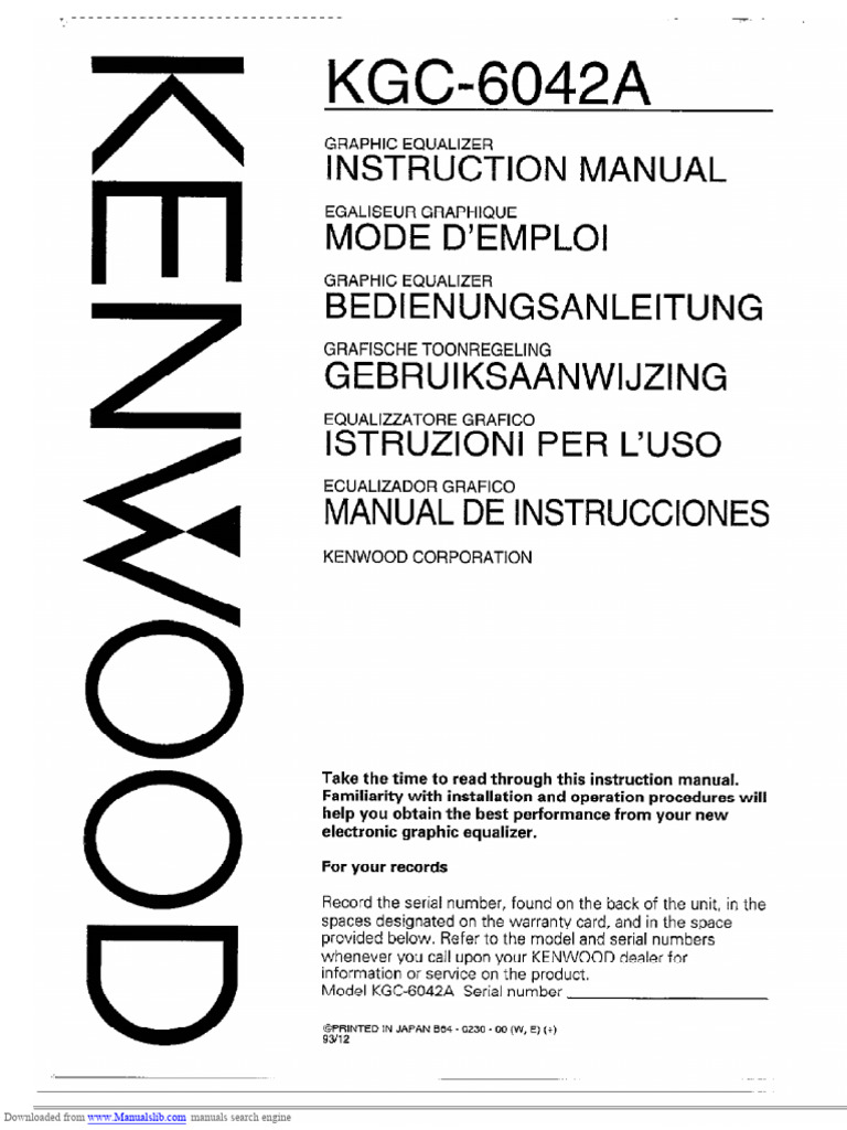 Kenwood KGC 9042 User Manual Guide | PDF