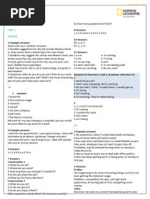 Outcomes 3ed Pre-Intermediate Answer Keys