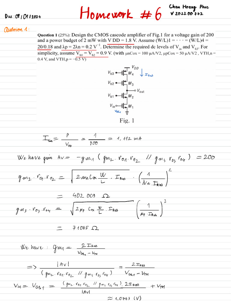 HW6 Microelectronics ChauHoangPhuc | PDF