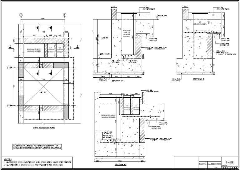Basement Sewerage Sump Pit Details | PDF