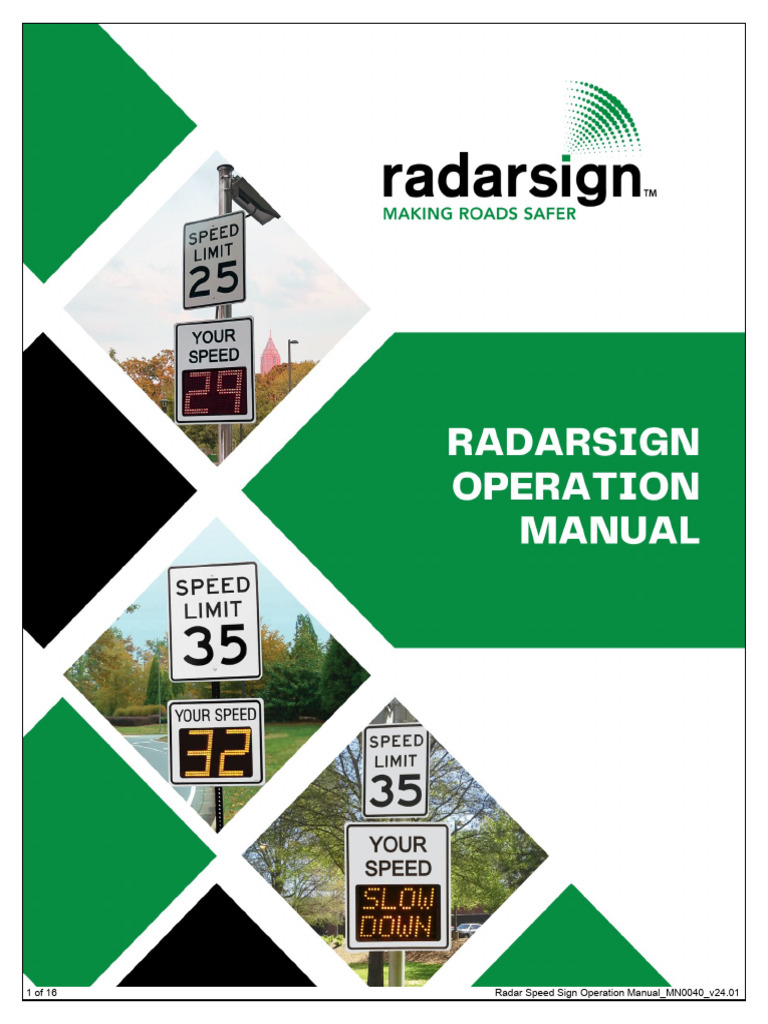 Radar Speed Sign Operation Manual | PDF | Relay | Speed Limit