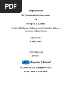 Project Report On Compensation Management in Biological E. Limited