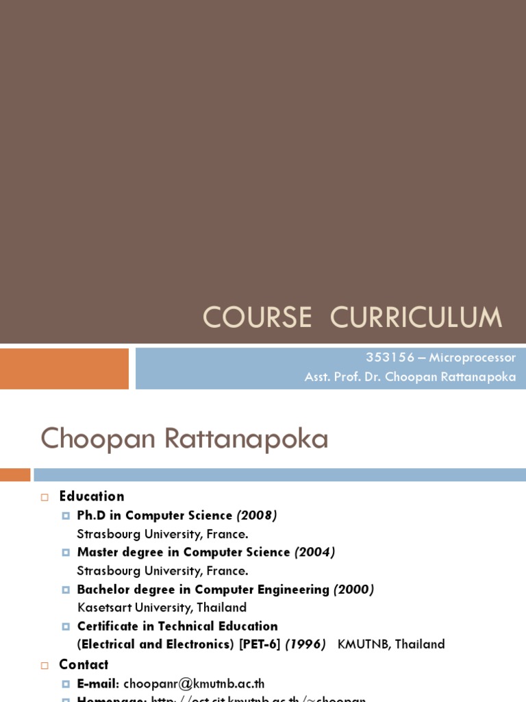 Microprocessor Course Curriculum | PDF | Computer Architecture ...