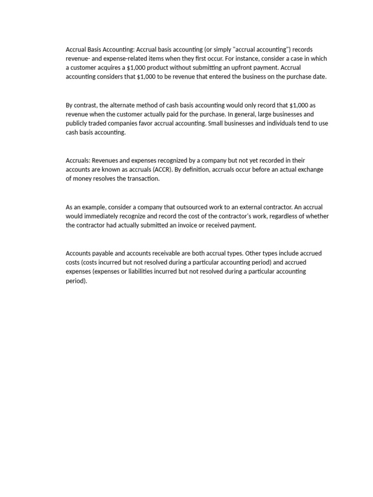 Accrual Basis Accounting | PDF