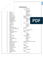 Vocabulary List for Daily Use