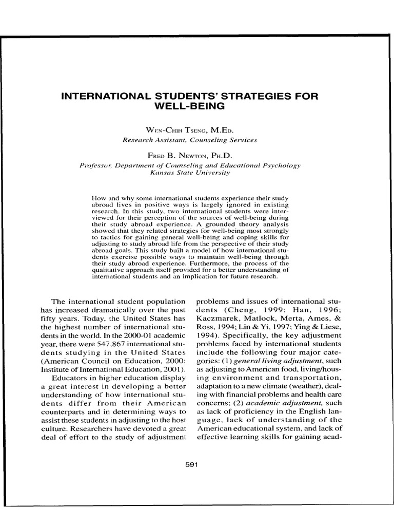 2002 International Student Wellbeing | PDF