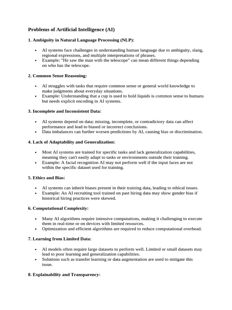 Problems Of Artificial Intelligence Pdf Artificial Intelligence