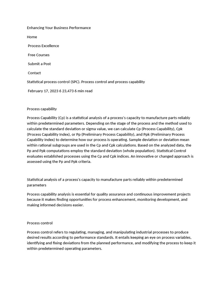 Enhancing Your Business Performance | PDF | Statistics | Standard Deviation